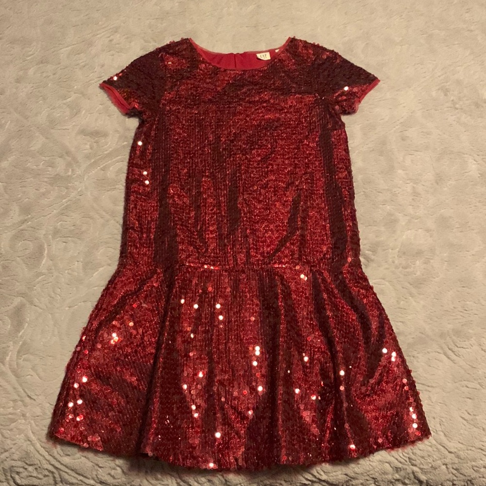 Red sequin dress